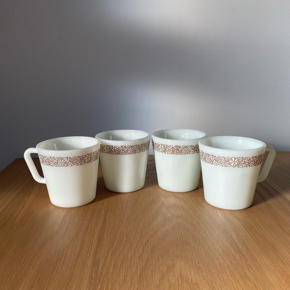 Other - Vintage Pyrex Woodlands Mugs Set of 4, Milk Glass
